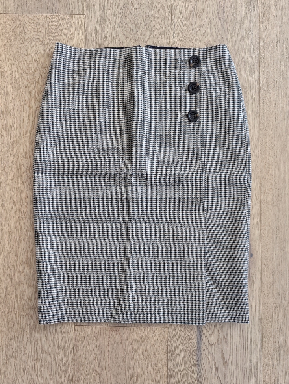 Ann Taylor Houndstooth Pencil Skirt in Brown and Navy